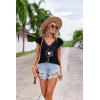 imageZeagoo Womens Summer Casual V Neck Cap Sleeve Tank Tops Guipure Lace Shirt BlousePat4