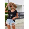 imageZeagoo Womens Summer Casual V Neck Cap Sleeve Tank Tops Guipure Lace Shirt BlousePat4
