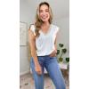 imageZeagoo Womens Summer Casual V Neck Cap Sleeve Tank Tops Guipure Lace Shirt BlouseWhite