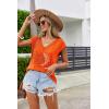 imageZeagoo Womens Summer Casual V Neck Cap Sleeve Tank Tops Guipure Lace Shirt BlouseZm5