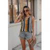 imageZeagoo Womens Tank Tops Crewneck Loose Fit Basic Business Casual Summer Sleeveless Shirts Blouse SXXLBlack Orange Stripe