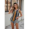 imageZeagoo Womens Tank Tops Crewneck Loose Fit Basic Business Casual Summer Sleeveless Shirts Blouse SXXLBlack Orange Stripe