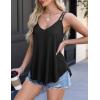 imageZeagoo Flowy Tank Tops for Women Spaghetti Strap Eyelet Embroidery Loose Fit V Neck Sleeveless Casual Summer Tank TopsBlack