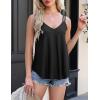 imageZeagoo Flowy Tank Tops for Women Spaghetti Strap Eyelet Embroidery Loose Fit V Neck Sleeveless Casual Summer Tank TopsBlack