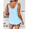 imageZeagoo Flowy Tank Tops for Women Spaghetti Strap Eyelet Embroidery Loose Fit V Neck Sleeveless Casual Summer Tank TopsBlue