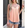 imageZeagoo Flowy Tank Tops for Women Spaghetti Strap Eyelet Embroidery Loose Fit V Neck Sleeveless Casual Summer Tank TopsCoral