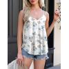 imageZeagoo Flowy Tank Tops for Women Spaghetti Strap Eyelet Embroidery Loose Fit V Neck Sleeveless Casual Summer Tank TopsFloral Blue