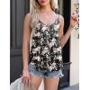 imageZeagoo Flowy Tank Tops for Women Spaghetti Strap Eyelet Embroidery Loose Fit V Neck Sleeveless Casual Summer Tank TopsFloral Pink