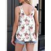 imageZeagoo Flowy Tank Tops for Women Spaghetti Strap Eyelet Embroidery Loose Fit V Neck Sleeveless Casual Summer Tank TopsFloral White