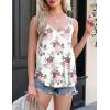 imageZeagoo Flowy Tank Tops for Women Spaghetti Strap Eyelet Embroidery Loose Fit V Neck Sleeveless Casual Summer Tank TopsFloral White