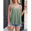 imageZeagoo Flowy Tank Tops for Women Spaghetti Strap Eyelet Embroidery Loose Fit V Neck Sleeveless Casual Summer Tank TopsGreen