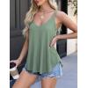 imageZeagoo Flowy Tank Tops for Women Spaghetti Strap Eyelet Embroidery Loose Fit V Neck Sleeveless Casual Summer Tank TopsGreen