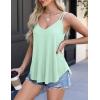 imageZeagoo Flowy Tank Tops for Women Spaghetti Strap Eyelet Embroidery Loose Fit V Neck Sleeveless Casual Summer Tank TopsMint Green