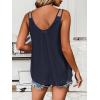 imageZeagoo Flowy Tank Tops for Women Spaghetti Strap Eyelet Embroidery Loose Fit V Neck Sleeveless Casual Summer Tank TopsNavy Blue
