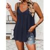 imageZeagoo Flowy Tank Tops for Women Spaghetti Strap Eyelet Embroidery Loose Fit V Neck Sleeveless Casual Summer Tank TopsNavy Blue