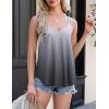 imageZeagoo Flowy Tank Tops for Women Spaghetti Strap Eyelet Embroidery Loose Fit V Neck Sleeveless Casual Summer Tank TopsOmbre Grey