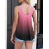 imageZeagoo Flowy Tank Tops for Women Spaghetti Strap Eyelet Embroidery Loose Fit V Neck Sleeveless Casual Summer Tank TopsOmbre Pink