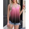 imageZeagoo Flowy Tank Tops for Women Spaghetti Strap Eyelet Embroidery Loose Fit V Neck Sleeveless Casual Summer Tank TopsOmbre Pink