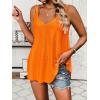 imageZeagoo Flowy Tank Tops for Women Spaghetti Strap Eyelet Embroidery Loose Fit V Neck Sleeveless Casual Summer Tank TopsOrange