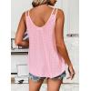 imageZeagoo Flowy Tank Tops for Women Spaghetti Strap Eyelet Embroidery Loose Fit V Neck Sleeveless Casual Summer Tank TopsPink