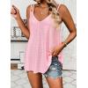 imageZeagoo Flowy Tank Tops for Women Spaghetti Strap Eyelet Embroidery Loose Fit V Neck Sleeveless Casual Summer Tank TopsPink