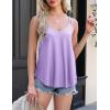 imageZeagoo Flowy Tank Tops for Women Spaghetti Strap Eyelet Embroidery Loose Fit V Neck Sleeveless Casual Summer Tank TopsPurple