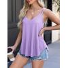 imageZeagoo Flowy Tank Tops for Women Spaghetti Strap Eyelet Embroidery Loose Fit V Neck Sleeveless Casual Summer Tank TopsPurple