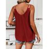 imageZeagoo Flowy Tank Tops for Women Spaghetti Strap Eyelet Embroidery Loose Fit V Neck Sleeveless Casual Summer Tank TopsRed