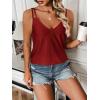 imageZeagoo Flowy Tank Tops for Women Spaghetti Strap Eyelet Embroidery Loose Fit V Neck Sleeveless Casual Summer Tank TopsRed