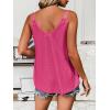imageZeagoo Flowy Tank Tops for Women Spaghetti Strap Eyelet Embroidery Loose Fit V Neck Sleeveless Casual Summer Tank TopsRose Red