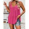 imageZeagoo Flowy Tank Tops for Women Spaghetti Strap Eyelet Embroidery Loose Fit V Neck Sleeveless Casual Summer Tank TopsRose Red