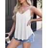 imageZeagoo Flowy Tank Tops for Women Spaghetti Strap Eyelet Embroidery Loose Fit V Neck Sleeveless Casual Summer Tank TopsWhite