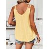 imageZeagoo Flowy Tank Tops for Women Spaghetti Strap Eyelet Embroidery Loose Fit V Neck Sleeveless Casual Summer Tank TopsYellow