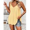 imageZeagoo Flowy Tank Tops for Women Spaghetti Strap Eyelet Embroidery Loose Fit V Neck Sleeveless Casual Summer Tank TopsYellow