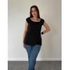 imageZeagoo Women Summer Tops Cute Square Neck Tank Tops Loose Dressy Casual Shirts Cap Sleeve Tunic TopsBlack