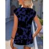 imageZeagoo Women Summer Tops Cute Square Neck Tank Tops Loose Dressy Casual Shirts Cap Sleeve Tunic TopsFlower Blue