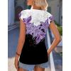 imageZeagoo Women Summer Tops Cute Square Neck Tank Tops Loose Dressy Casual Shirts Cap Sleeve Tunic TopsFlower Purple