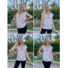 imageZeagoo Women Summer Tops Cute Square Neck Tank Tops Loose Dressy Casual Shirts Cap Sleeve Tunic TopsFlower White