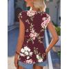 imageZeagoo Women Summer Tops Cute Square Neck Tank Tops Loose Dressy Casual Shirts Cap Sleeve Tunic TopsFlower Wine Red