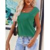 imageZeagoo Women Summer Tops Cute Square Neck Tank Tops Loose Dressy Casual Shirts Cap Sleeve Tunic TopsGreen