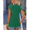 imageZeagoo Women Summer Tops Cute Square Neck Tank Tops Loose Dressy Casual Shirts Cap Sleeve Tunic TopsGreen
