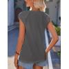 imageZeagoo Women Summer Tops Cute Square Neck Tank Tops Loose Dressy Casual Shirts Cap Sleeve Tunic TopsGrey