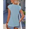imageZeagoo Women Summer Tops Cute Square Neck Tank Tops Loose Dressy Casual Shirts Cap Sleeve Tunic TopsLight Blue