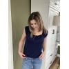 imageZeagoo Women Summer Tops Cute Square Neck Tank Tops Loose Dressy Casual Shirts Cap Sleeve Tunic TopsNavy Blue