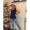 imageZeagoo Women Summer Tops Cute Square Neck Tank Tops Loose Dressy Casual Shirts Cap Sleeve Tunic TopsNavy Blue
