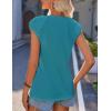 imageZeagoo Women Summer Tops Cute Square Neck Tank Tops Loose Dressy Casual Shirts Cap Sleeve Tunic TopsPeacock Blue