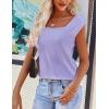 imageZeagoo Women Summer Tops Cute Square Neck Tank Tops Loose Dressy Casual Shirts Cap Sleeve Tunic TopsPurple