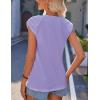 imageZeagoo Women Summer Tops Cute Square Neck Tank Tops Loose Dressy Casual Shirts Cap Sleeve Tunic TopsPurple