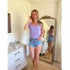 imageZeagoo Women Summer Tops Cute Square Neck Tank Tops Loose Dressy Casual Shirts Cap Sleeve Tunic TopsPurple