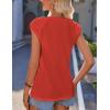 imageZeagoo Women Summer Tops Cute Square Neck Tank Tops Loose Dressy Casual Shirts Cap Sleeve Tunic TopsRed